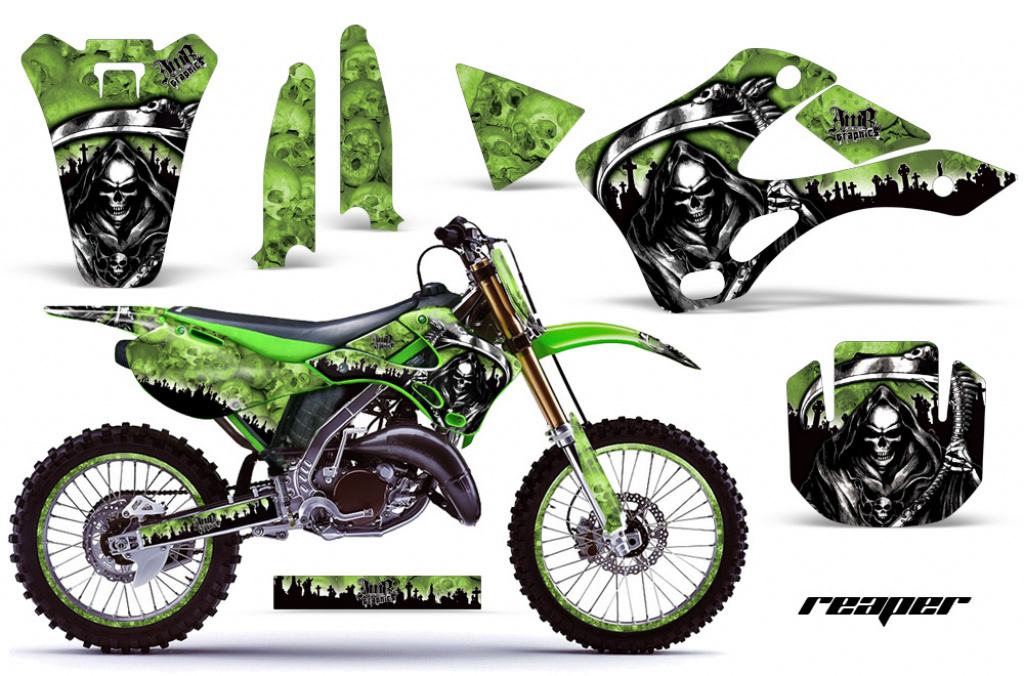 Reaper Grün mit Nummernfeldern für Kawasaki KX125/250 1999-2002