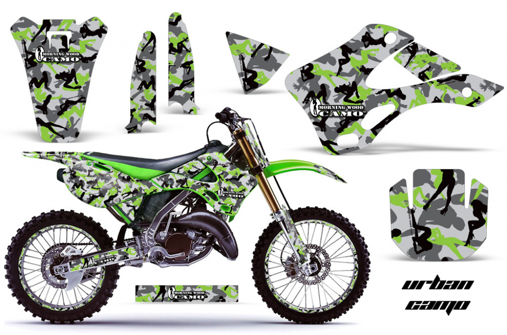 Urban Camo Grün mit Nummernfeldern für Kawasaki KX125/250 1999-2002