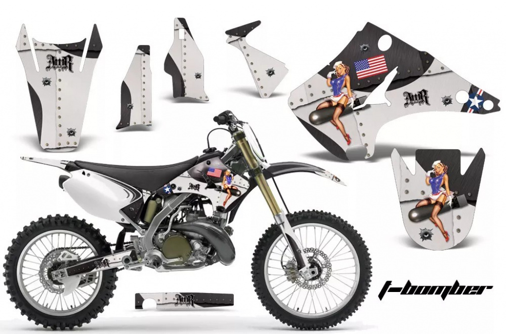 T-Bomber Schwarz ohne Nummernfeldern für Kawasaki KX125/250 2003-2016