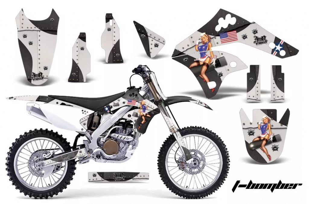 T-Bomber Black without number plates for Kawasaki KX250F 2006-2008