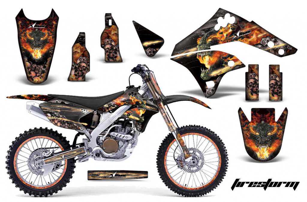Firestorm Black with number plates for Kawasaki KX250F 2006-2008