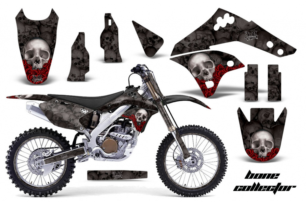 Bone Collector Black with number plates for Kawasaki KX250F 2006-2008