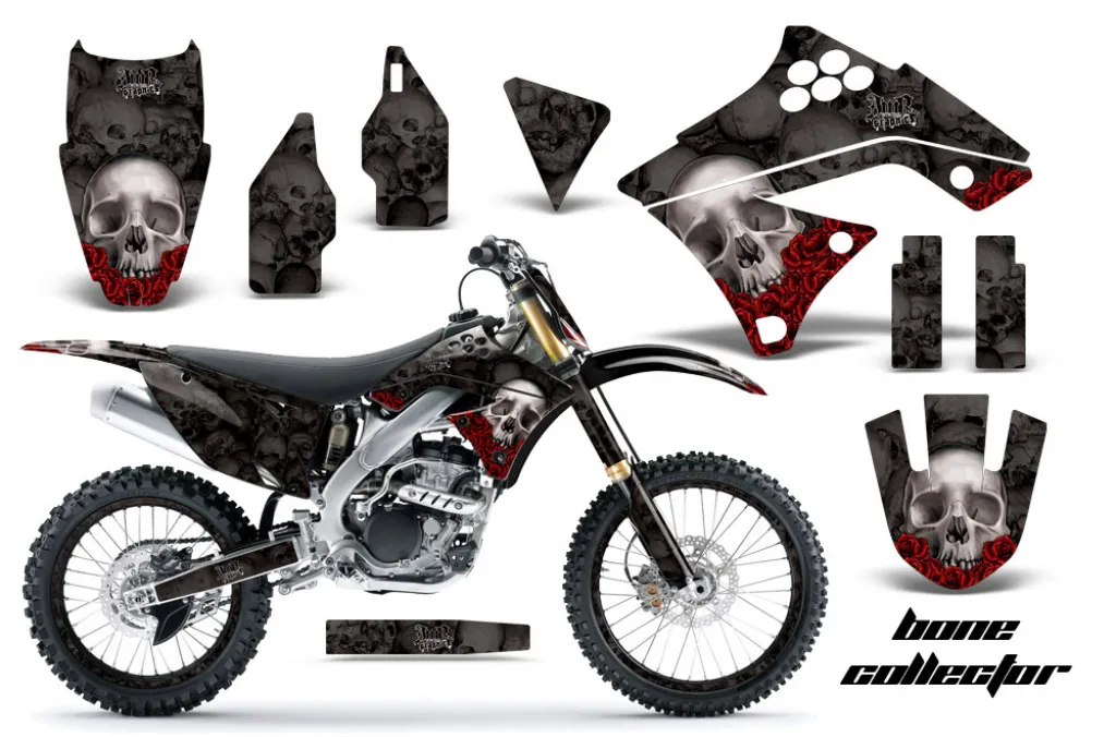 Bone Collector Schwarz mit Nummernfeldern für Kawasaki KX250F 2009-2012