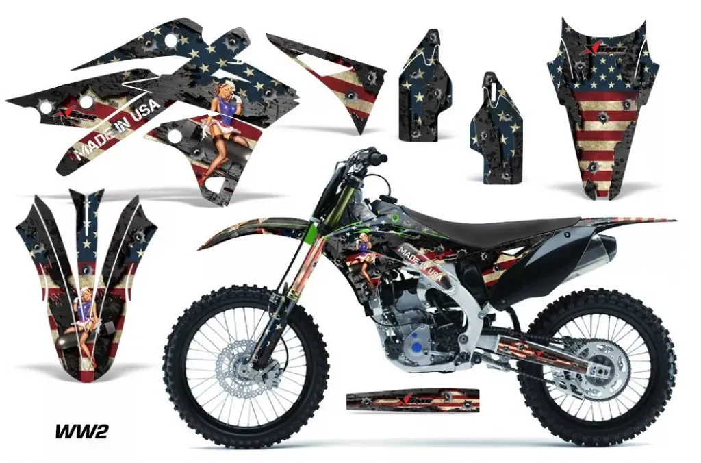 World War 2 ohne Nummernfeldern für Kawasaki KX250F 2013-2016