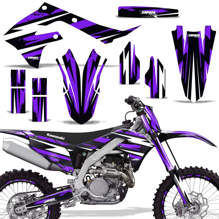 Attack Lila mit Nummernfeldern für Kawasaki KX450F 2019-2023