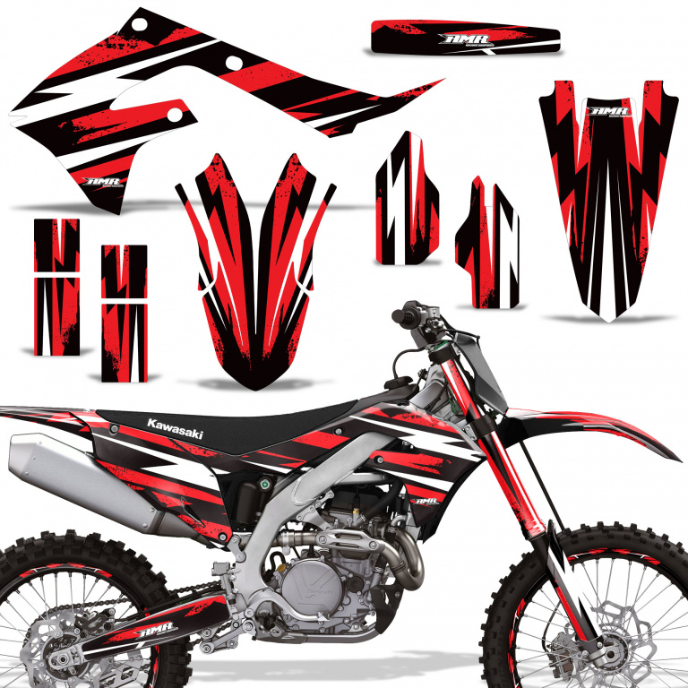 Attack Red with number plates for Kawasaki KX450F 2019-2023