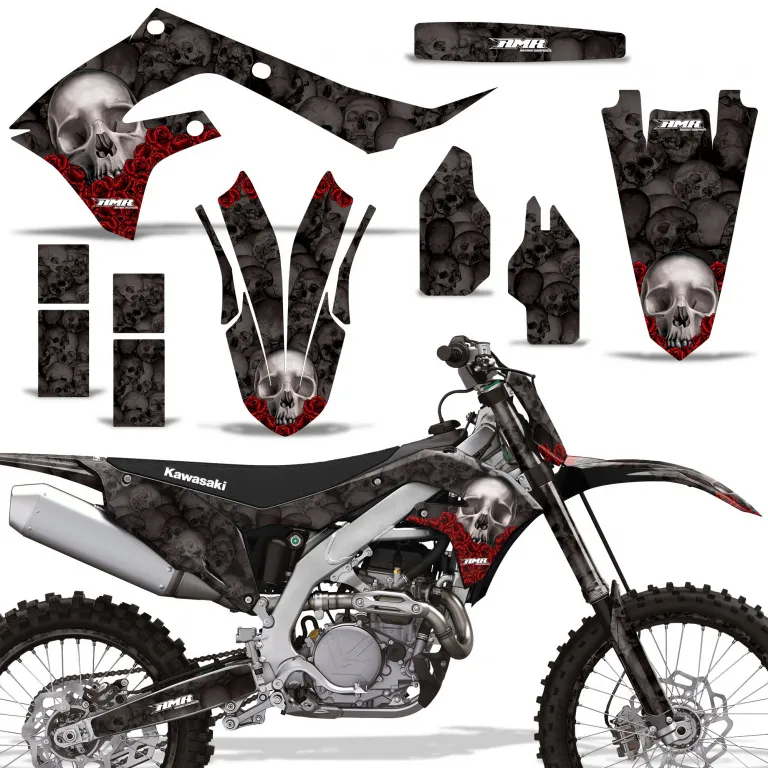 Bone Collector Schwarz mit Nummernfeldern für Kawasaki KX450F 2019-2023