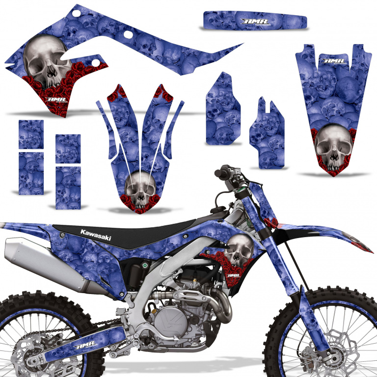 Bone Collector Blue with number plates for Kawasaki KX450F 2019-2023