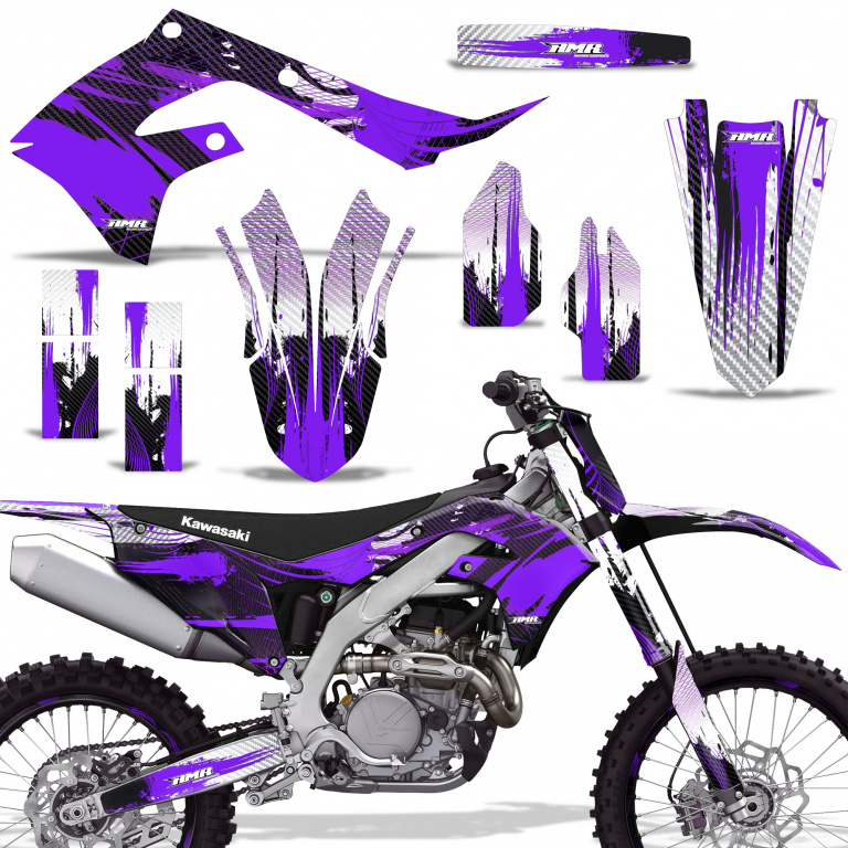 Carbon-X Purple with number plates for Kawasaki KX450F 2019-2023