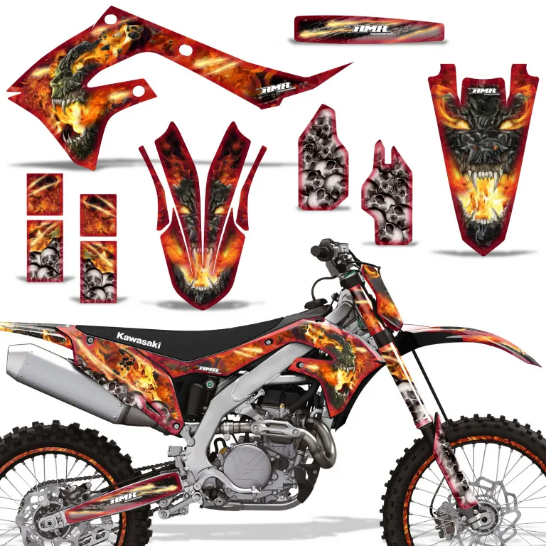 Firestorm Rot mit Nummernfeldern für Kawasaki KX450F 2019-2023