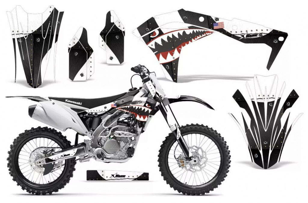 P40-Warhawk Schwarz ohne Nummernfeldern für Kawasaki KX250F/KFX250 2017-2020