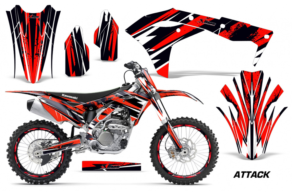 Attack Rot mit Nummernfeldern für Kawasaki KX250F/KFX250 2017-2020