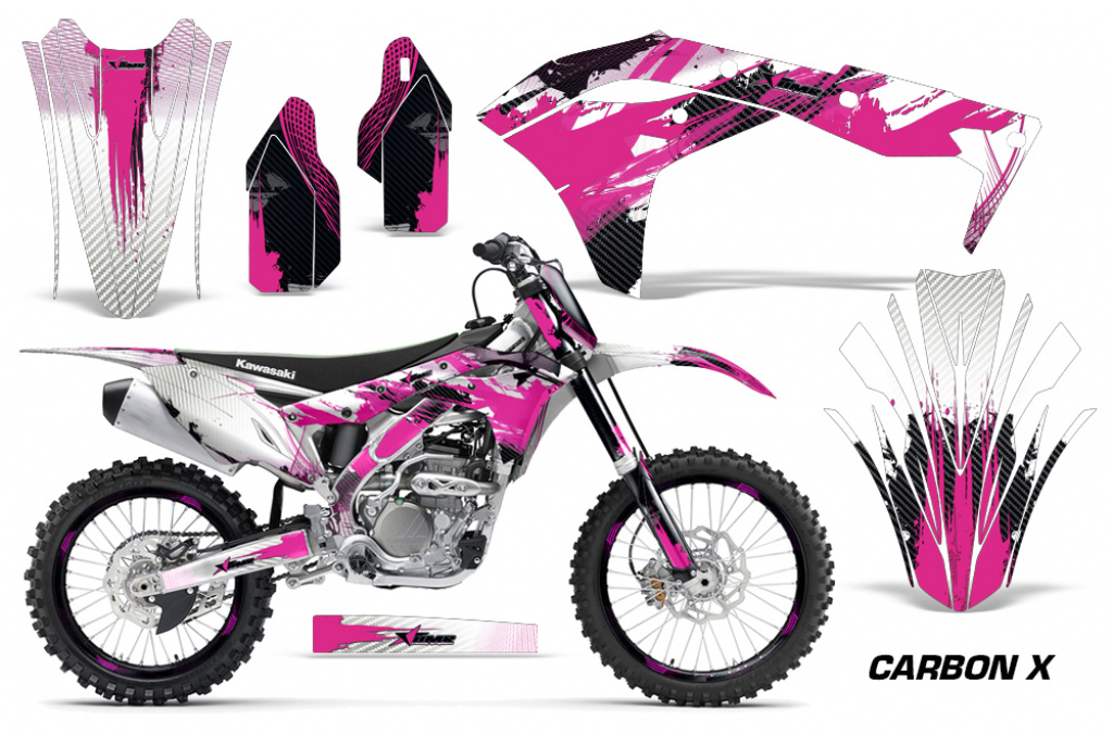 Carbon-X Pink mit Nummernfeldern für Kawasaki KX250F/KFX250 2017-2020
