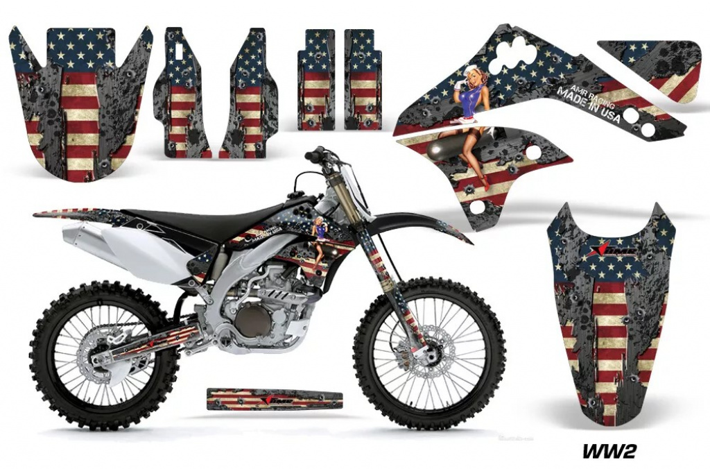 World War 2 without number plates for Kawasaki KX450F 2006-2008