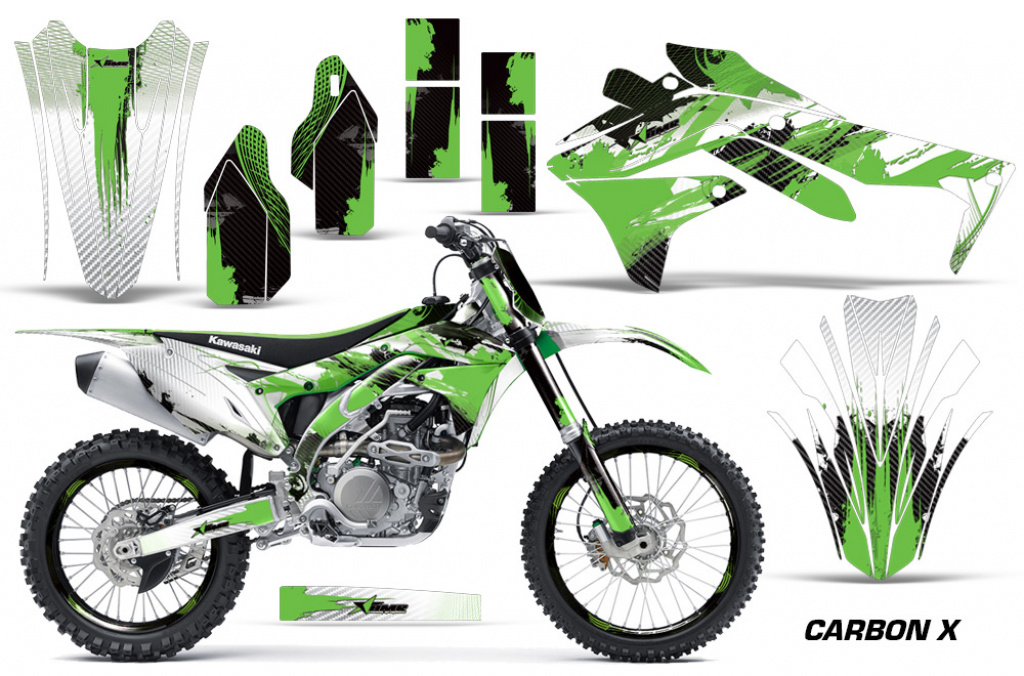Carbon-X Grün mit Nummernfeldern für Kawasaki KX450F 2016-2018