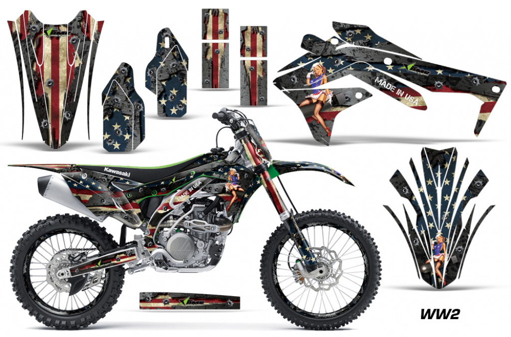 World War 2 mit Nummernfeldern für Kawasaki KX450F 2016-2018