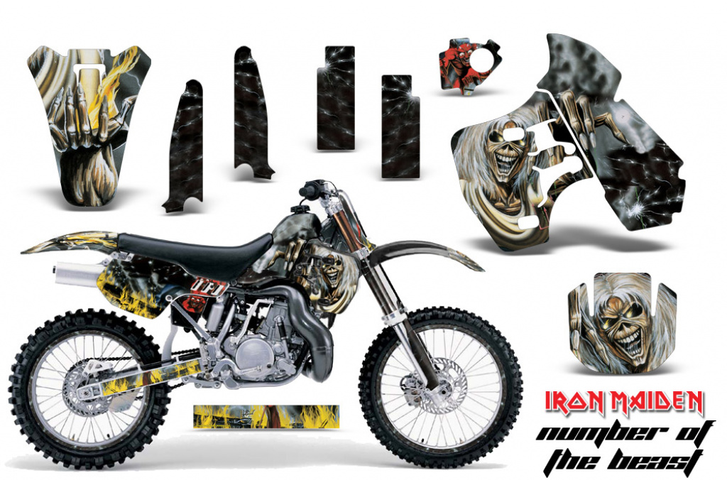 Iron Maiden - Number of the beast mit Nummernfeldern für Kawasaki KX500 1988-2004