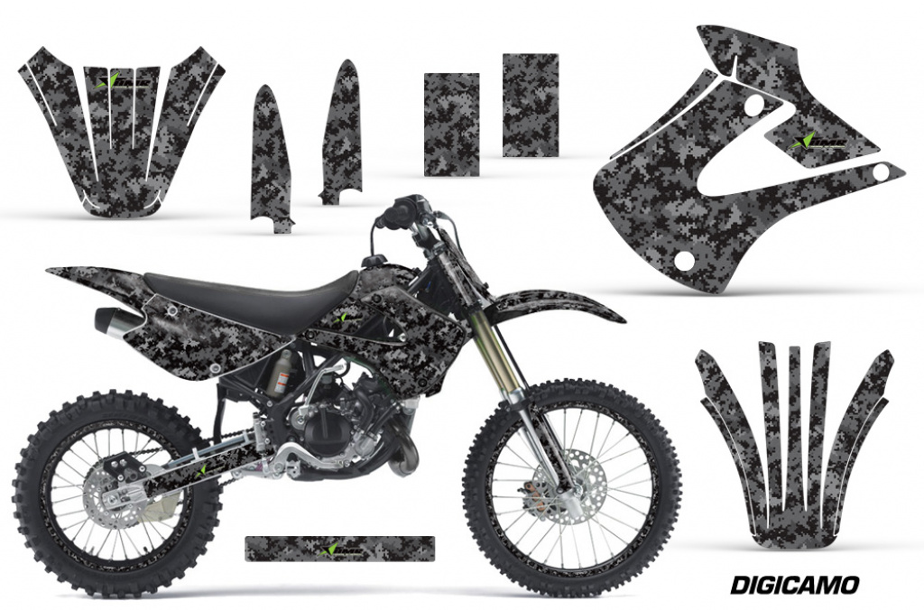 Digicamo Schwarz mit Nummernfeldern für Kawasaki KX85/100 2001-2013