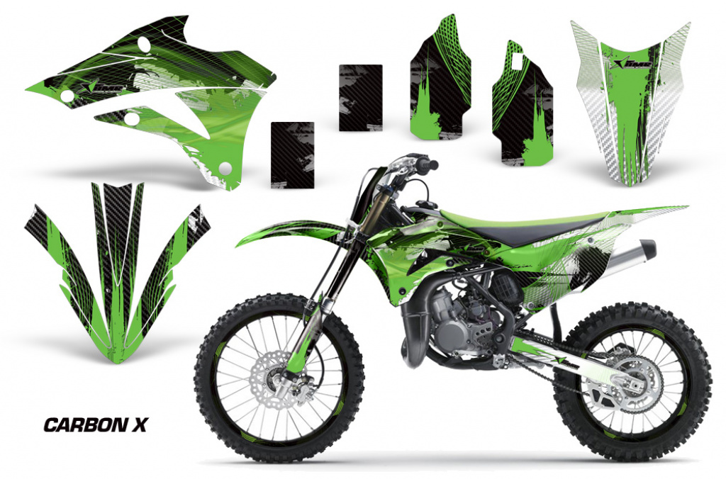 Carbon-X Green with number plates for Kawasaki KX85/100 2014-2021