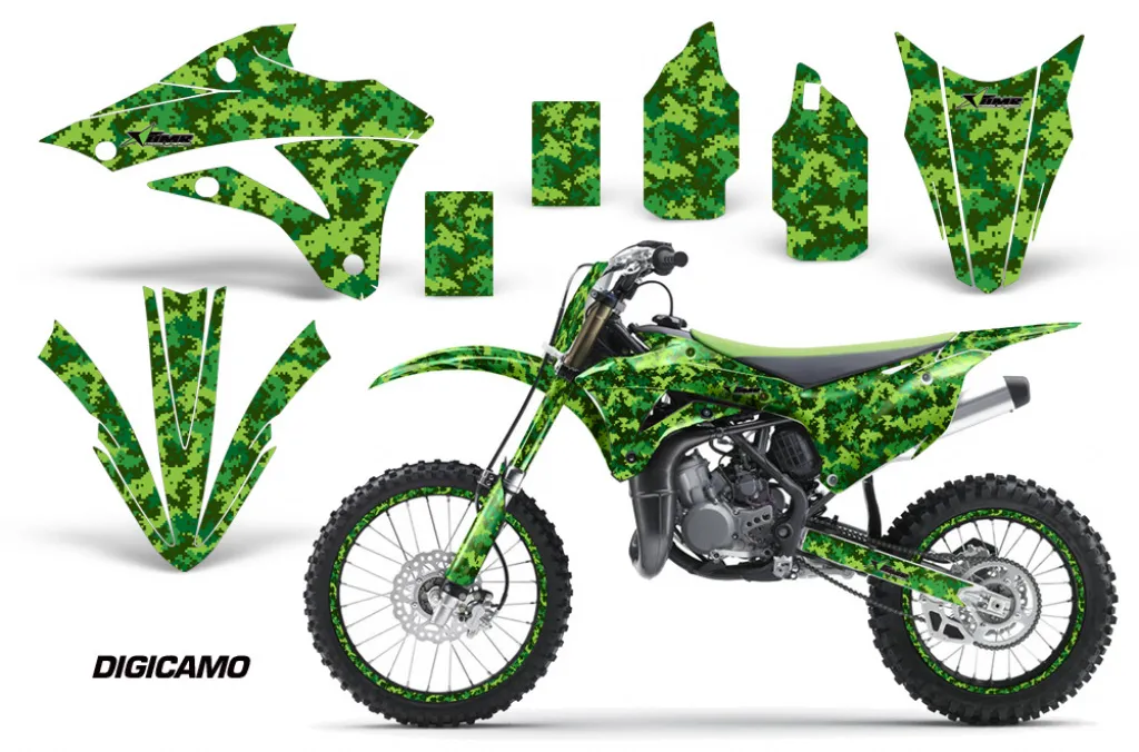 Digicamo Grün mit Nummernfeldern für Kawasaki KX85/100 2014-2021
