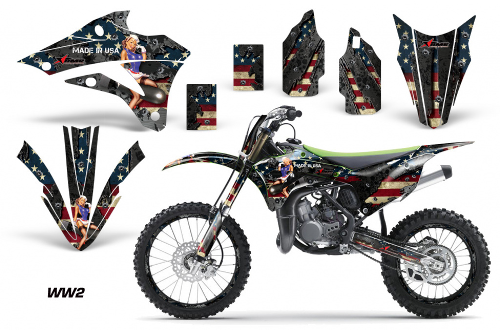 World War 2 with number plates for Kawasaki KX85/100 2014-2021