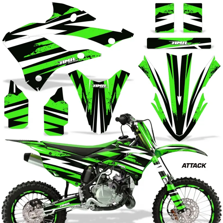 Attack Grün mit Nummernfeldern für Kawasaki KX85/112 2022-2024