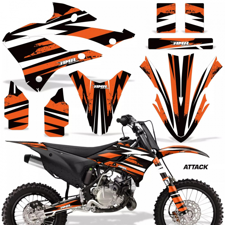 Attack Orange without number plates for Kawasaki KX85/112 2022-2024