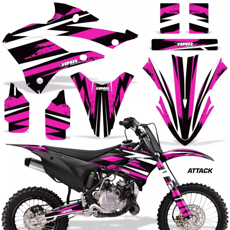 Attack Pink without number plates for Kawasaki KX85/112 2022-2024