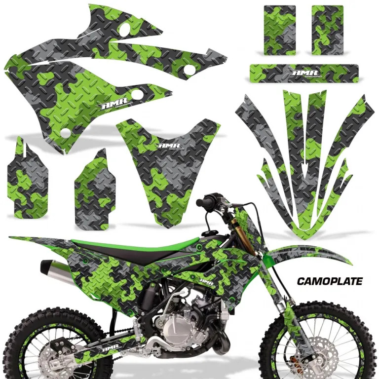 Camoplate Grün mit Nummernfeldern für Kawasaki KX85/112 2022-2024