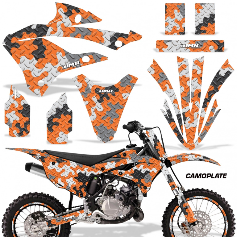 Camoplate Orange with number plates for Kawasaki KX85/112 2022-2024