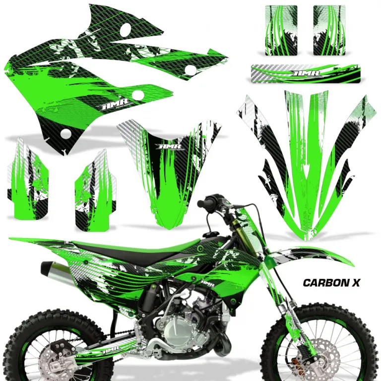 Carbon-X Grün mit Nummernfeldern für Kawasaki KX85/112 2022-2024