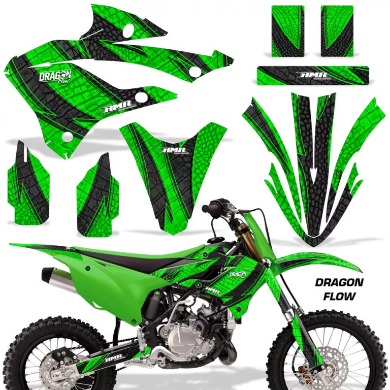 Dragon Flow Green without number plates for Kawasaki KX85/112 2022-2024