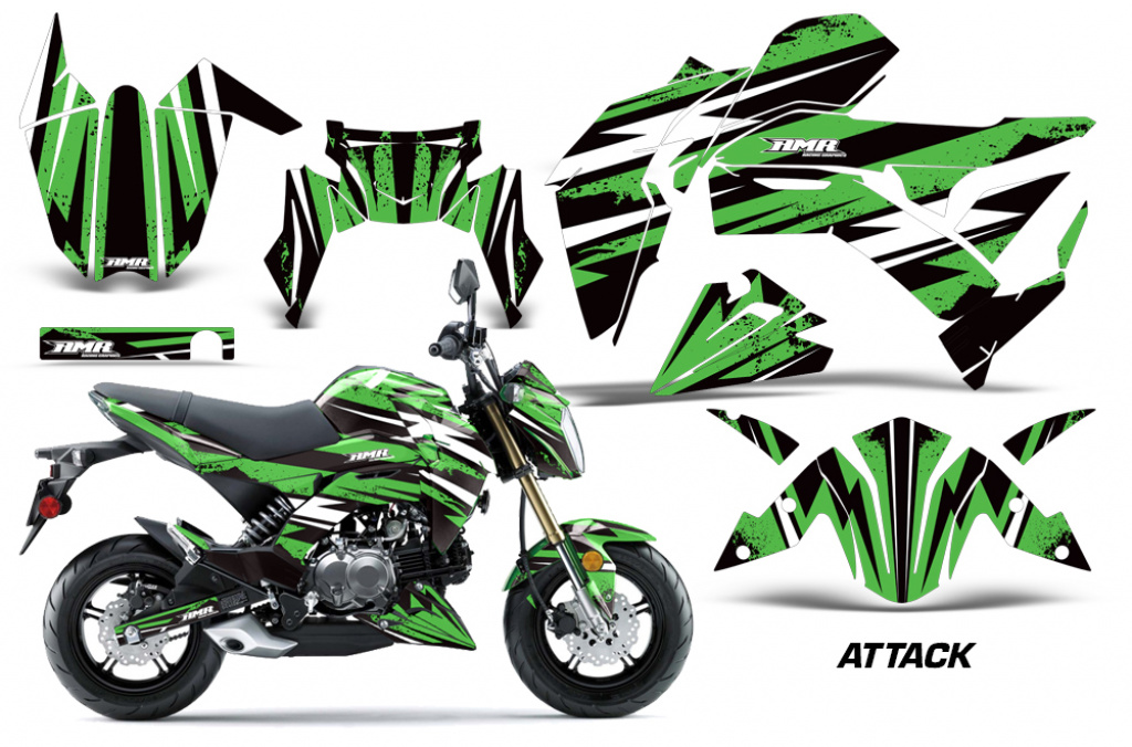 Attack Grün für Kawasaki Z125 Pro 2017-2024
