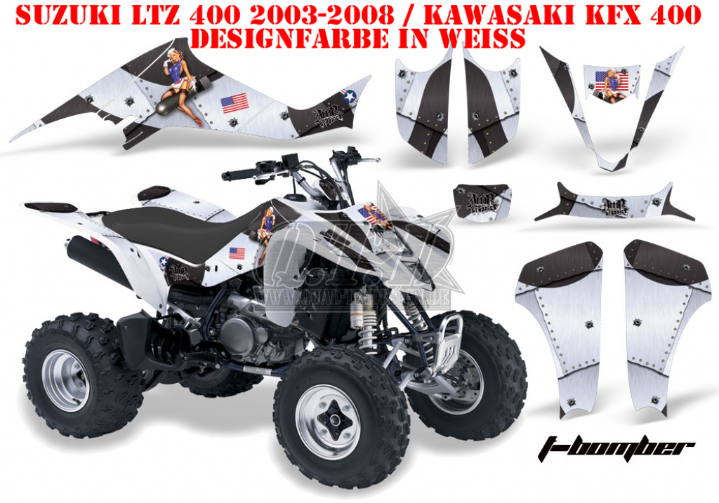 T-Bomber White for Suzuki LTZ 400 2003-2008