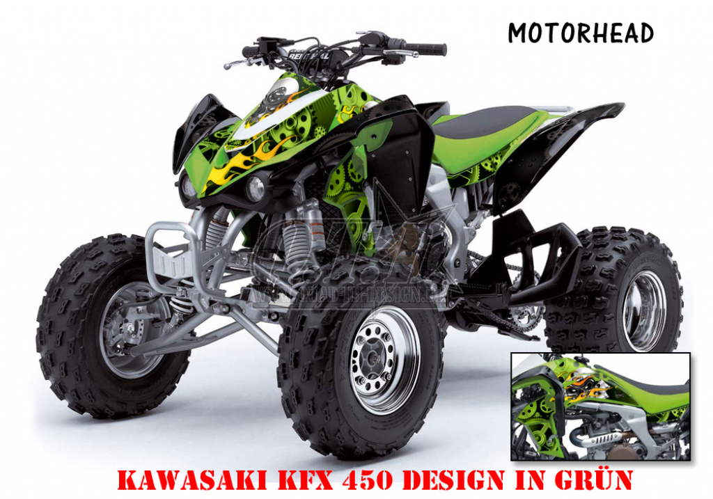 Motorhead Grün für Kawasaki KFX 450