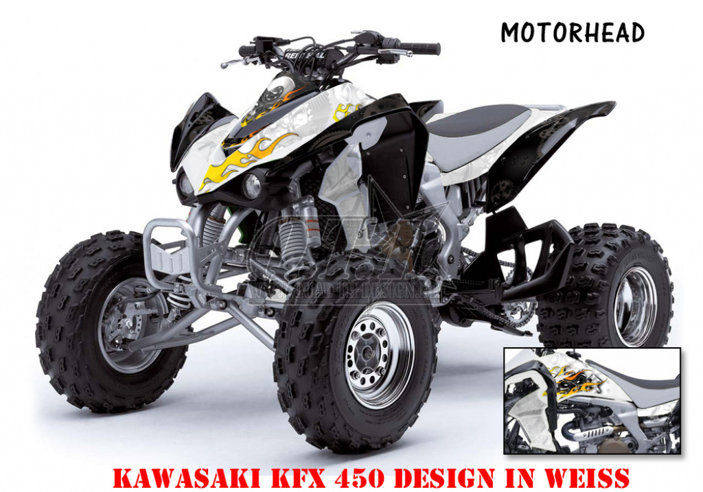 Motorhead Weiß für Kawasaki KFX 450