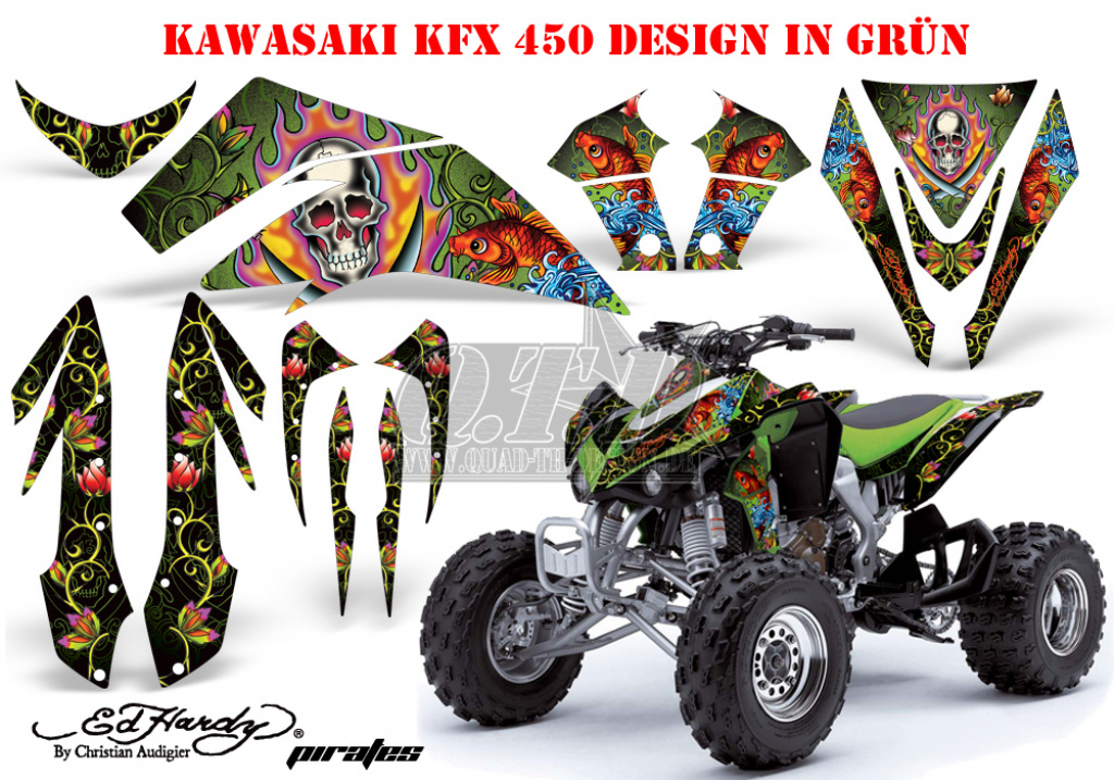 Ed-Hardy - Pirates Grün für Kawasaki KFX 450