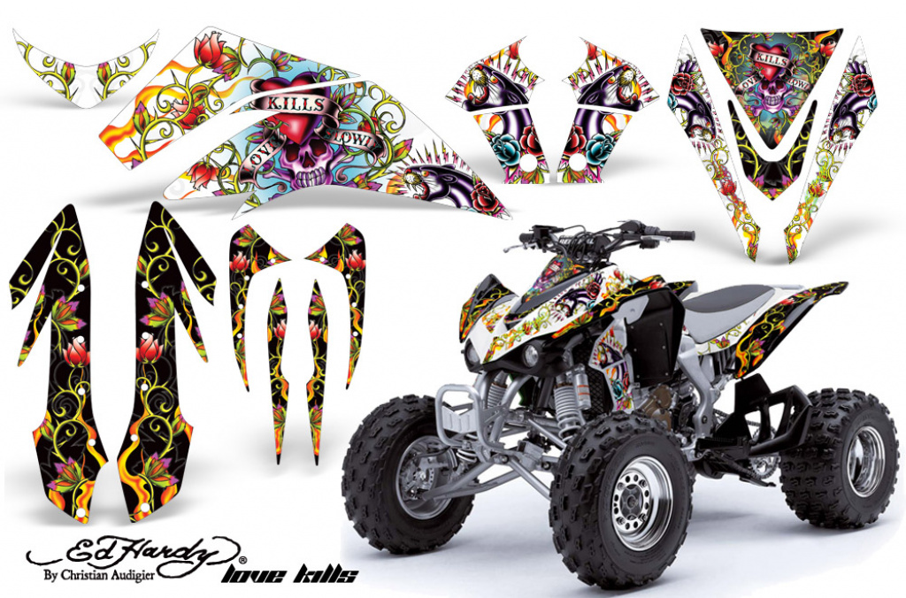 Ed-Hardy - LoveKills Weiß für Kawasaki KFX 450