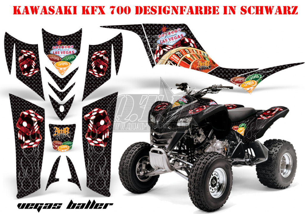 Vegas Baller Schwarz für Kawasaki KFX 700