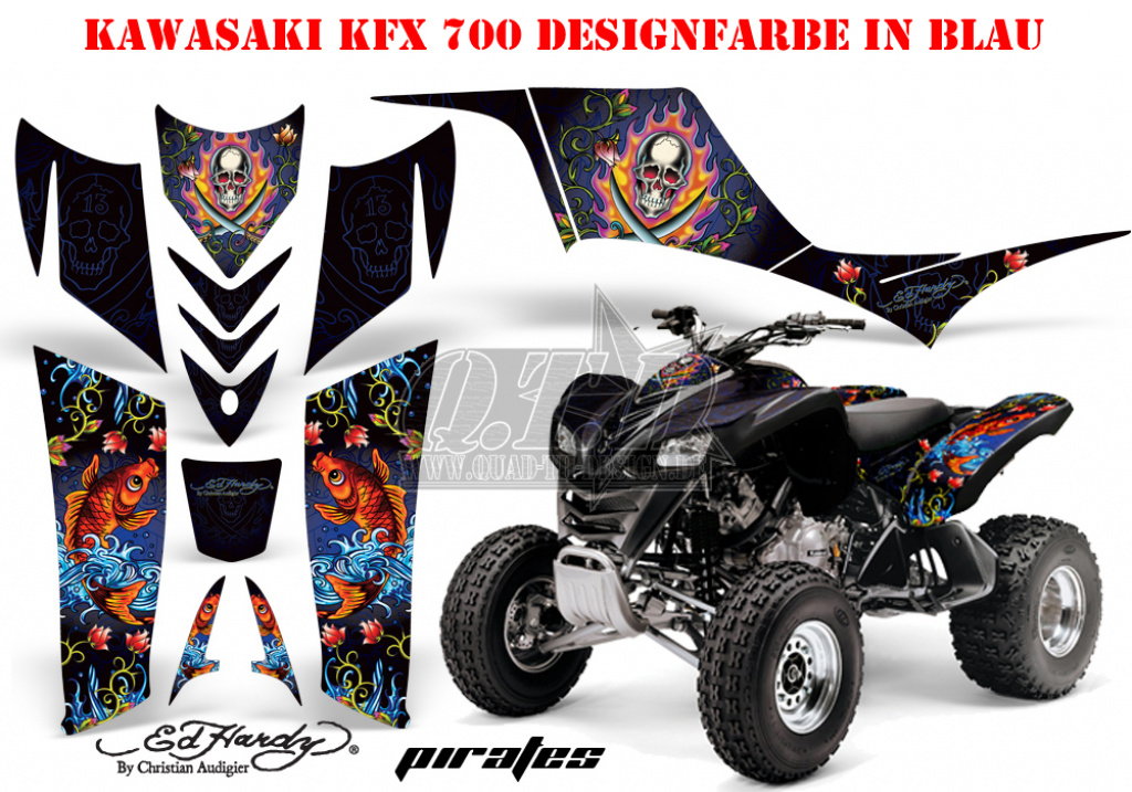Ed-Hardy - Pirates Blau für Kawasaki KFX 700