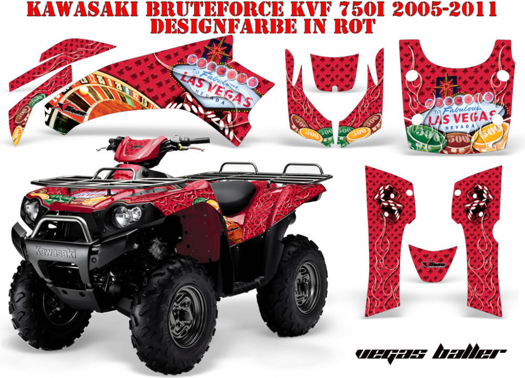 Vegas Baller Red for Kawasaki Brute Force KVF 650i 4x4 2006-2012