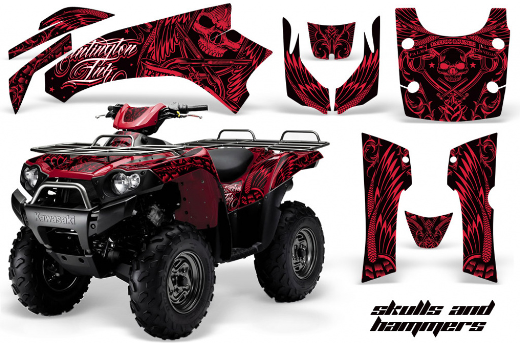 Skulls N Hammers Red for Kawasaki Brute Force KVF 650i 4x4 2006-2012
