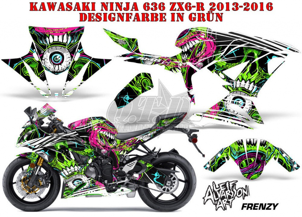 Frenzy Grün für Kawasaki Ninja 636 ZX-6R 2013-2016