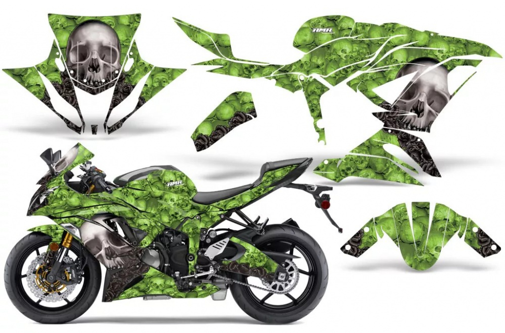 Bone Collector Grün für Kawasaki Ninja 636 ZX-6R 2013-2016