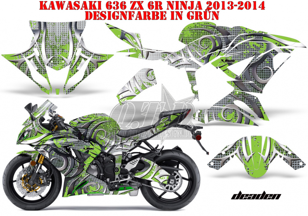 Deaden Grün für Kawasaki Ninja 636 ZX-6R 2013-2016