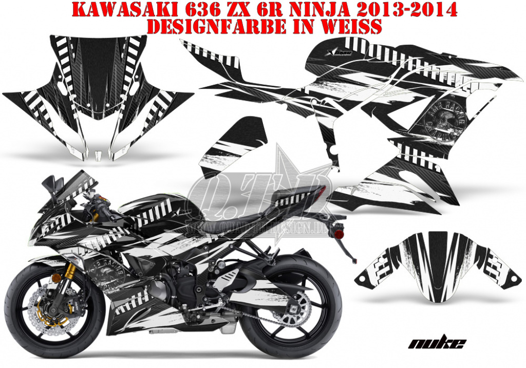 Nuke Weiß für Kawasaki Ninja 636 ZX-6R 2013-2016