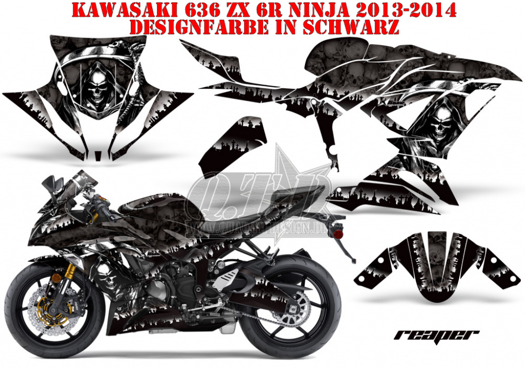 Reaper Schwarz für Kawasaki Ninja 636 ZX-6R 2013-2016