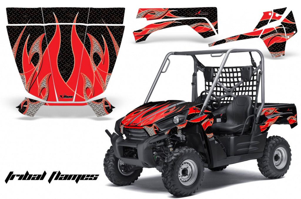 Example Picture Tribal Flames Background = Black, Design color = Red on a Kawasaki Teryx 750 2010-2012