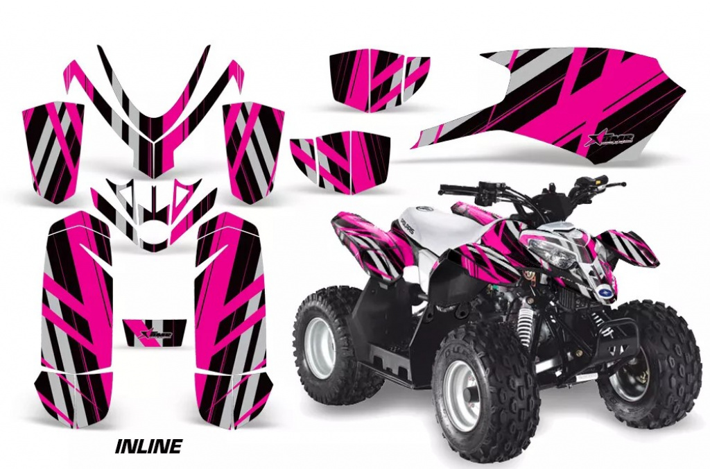 In Line Hintergrund = Schwarz, Designfarbe = Pink für Polaris Predator 50