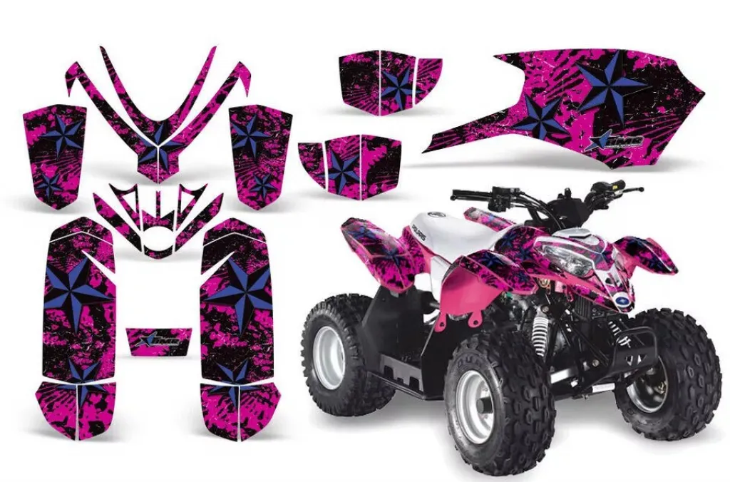 Northstar Hintergrund = Pink, Designfarbe = Blau für Polaris Outlaw 50